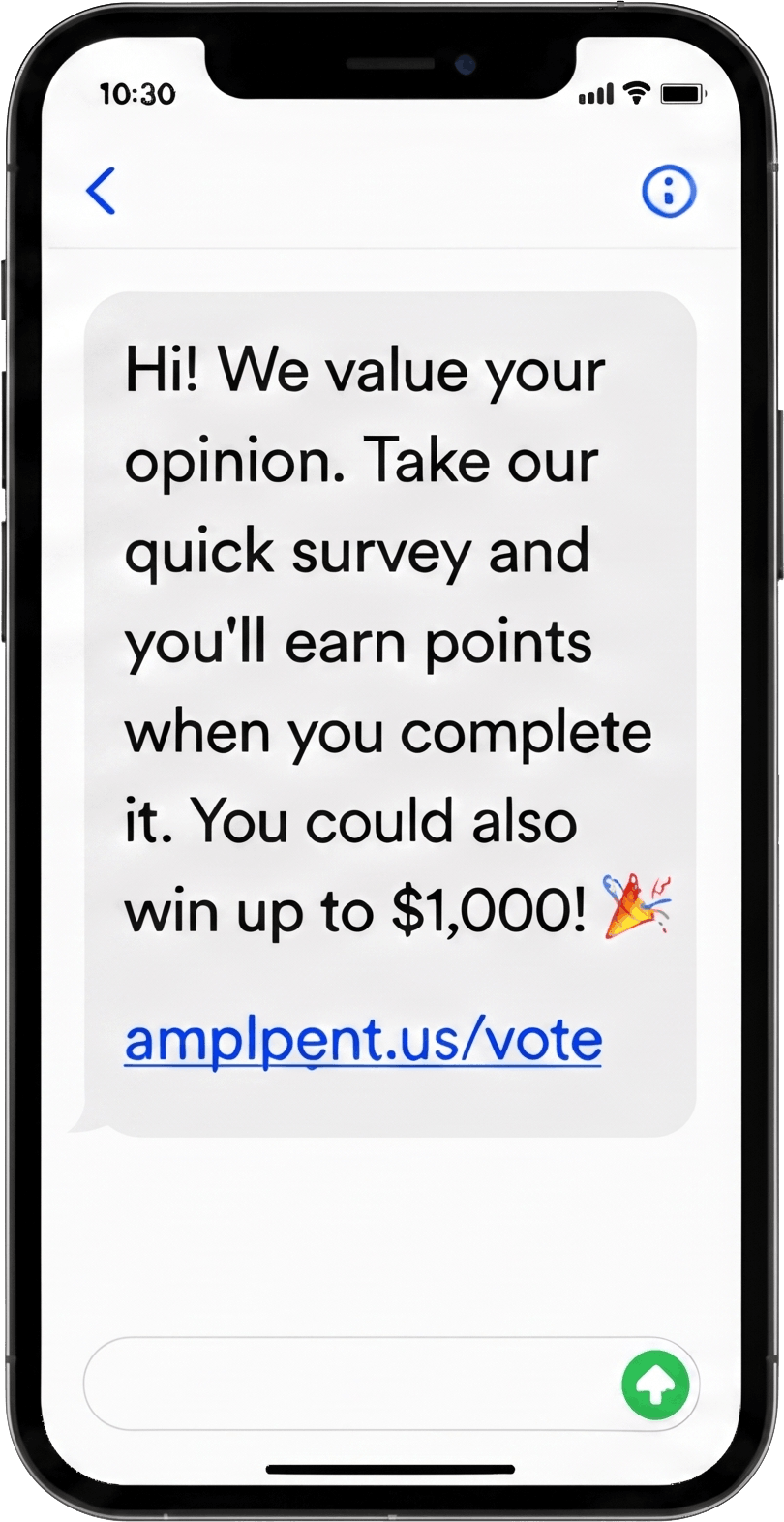 SMS text message campaign on iPhone
