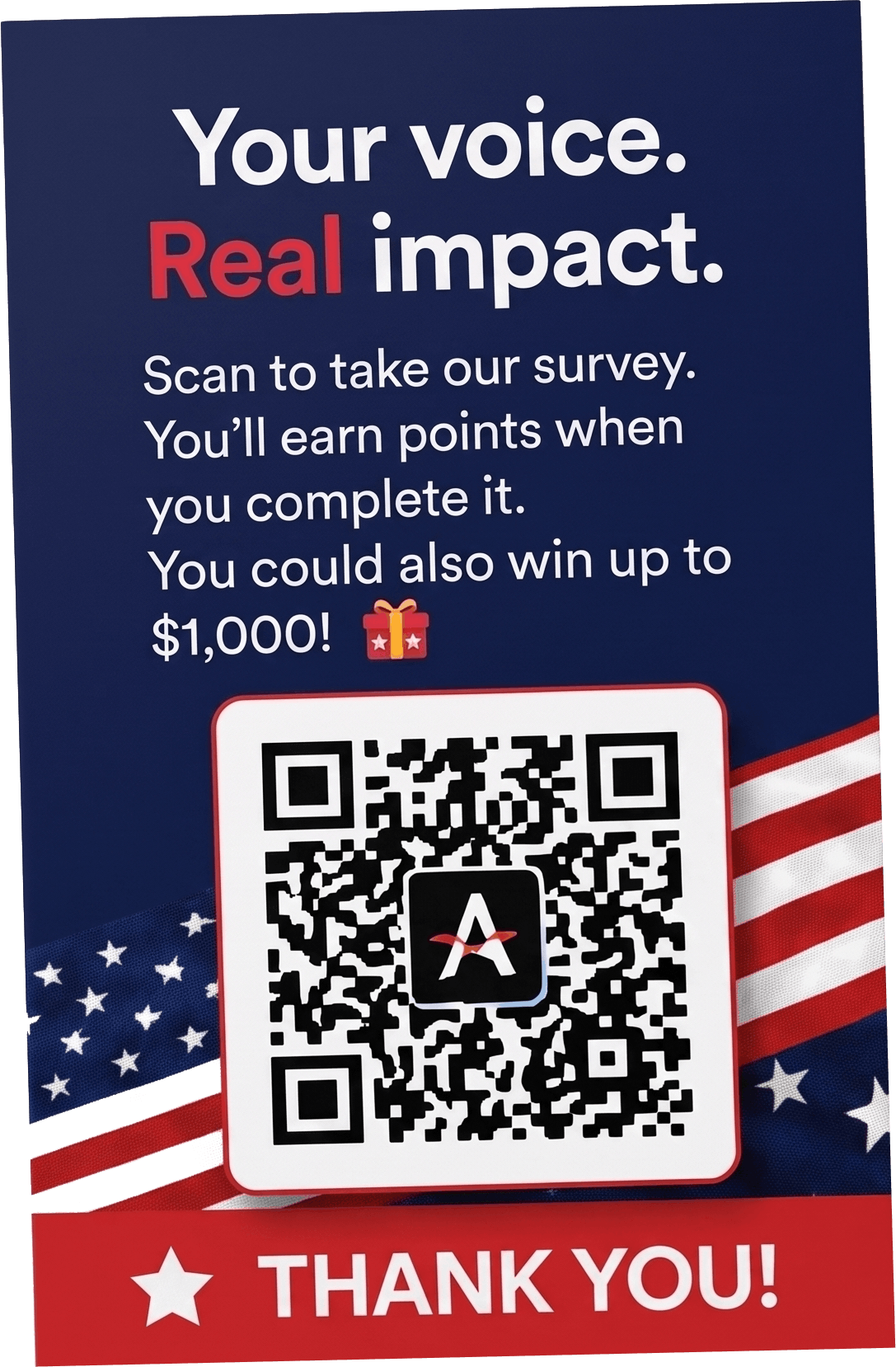 Patriotic QR code campaign flyer